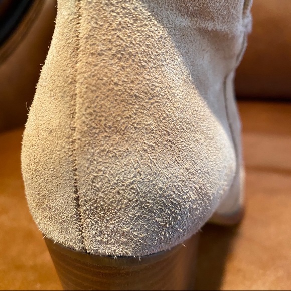 Splendid Beige Suede Chunky Heel Bootie SZ 6 - Picture 5 of 13